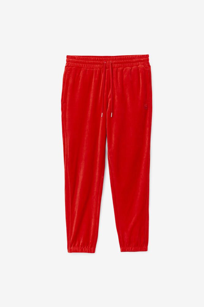 Fila Deverall Velour Red Pants Mens - NZ 68207-XTKP